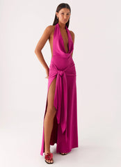 Rowan Ray Cowl Maxi Dress - Fuchsia