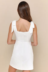 Your Sweetie White Tie-Strap Mini Dress