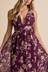 Heavenly Hues Plum Floral Maxi Dress