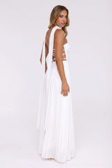 Sugar Babe Strapless Pleated Maxi Dress White