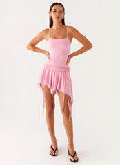 Lino Mini Dress - Baby Pink