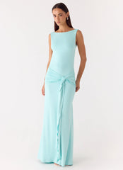 Fault Line Maxi Dress - Aqua