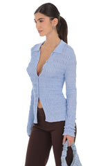 Textured Ribbed Top in Blue