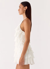 Lunar Bloom Mini Dress - Ivory