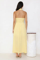 Keep It Light Halter Maxi Dress Yellow