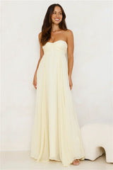 Secluded Grove Strapless Maxi Dress Yellow
