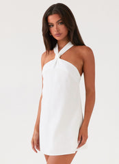 Keira Linen Micro Mini Dress - White