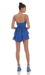 Ruffle Romper in Blue