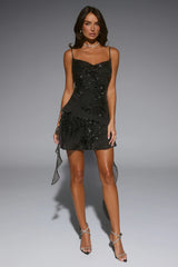 Glitter Glaze Sequin Mini Dress Black