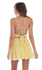 Floral Fit and Flare Dress in Yellow