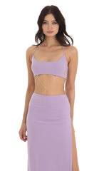 Rhinestone Cutout Maxi Dress in Purple