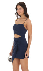Twist Cutout Dress in Navy