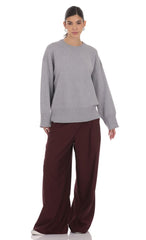 Oversized Knit Jumper in Gray