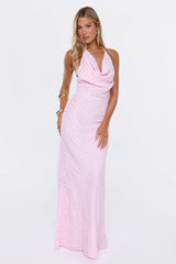 This Gets Attention Halter Maxi Dress Pink