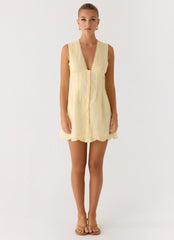 Burning Bright Mini Dress - Butter Yellow