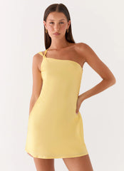 Lights Out Mini Dress - Yellow