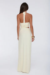 Secret Bloomers Halter Maxi Dress Yellow