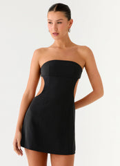 Antalya Strapless Mini Dress - Black