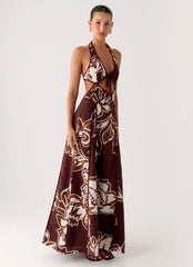 Sonnet Maxi Dress - Espresso Meadow