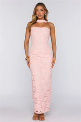 Best Is Calling Embroidered Maxi Dress Pink