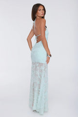 Enchanted Aura Halter Maxi Dress Sage