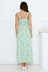 Rustic Bloom Maxi Dress Green