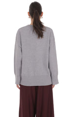 Oversized Knit Jumper in Gray