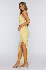 Polished Intentions Mesh Maxi Dress Yellow