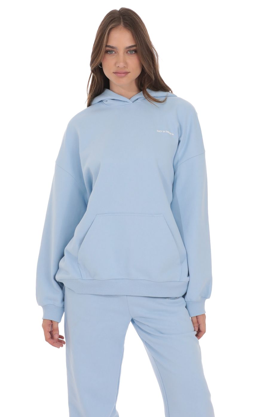 Oversized Lucy Hoodie in Light Blue