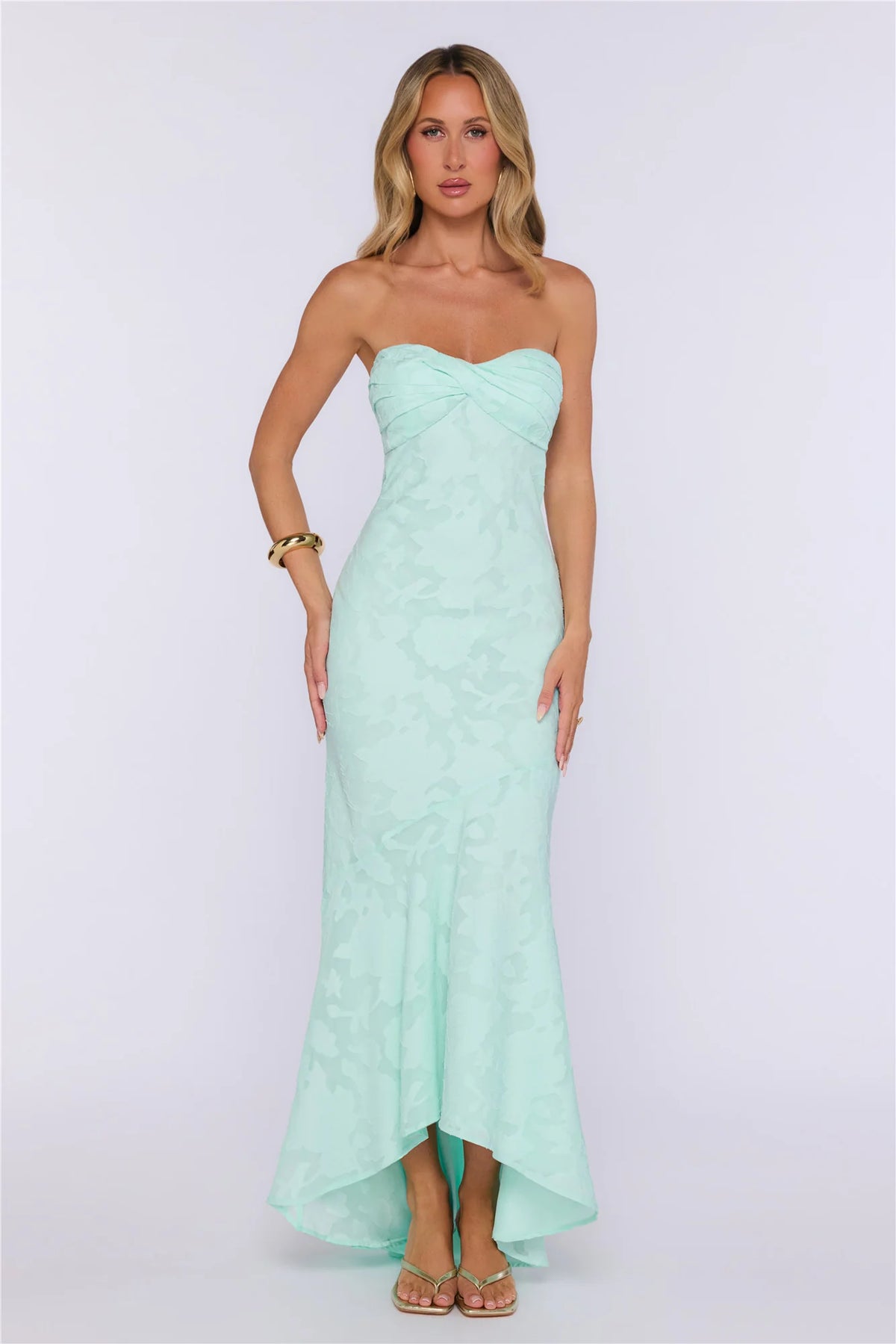 Delicate Days Strapless Maxi Dress Mint