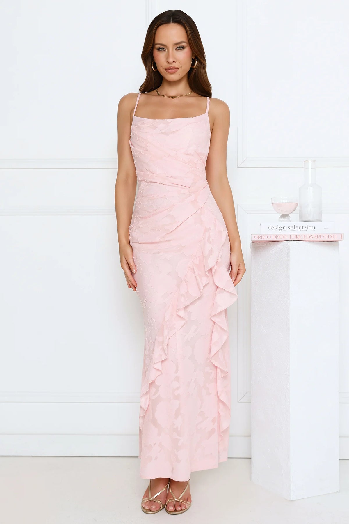 Fresh Rosebud Maxi Dress Pink