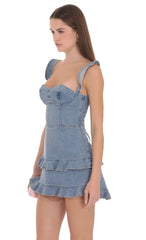 Solenne Denim Mini Dress