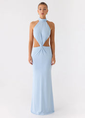 Warning Signs Maxi Dress - Blue