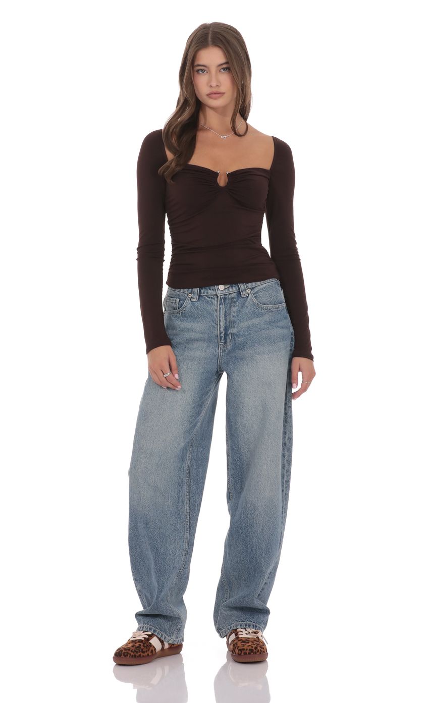 Faded Barrel Jeans in Washed Denim