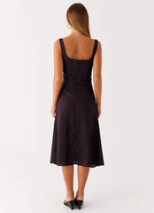 Rowyn Midi Dress - Black Polka Dot