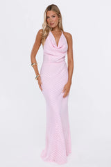 This Gets Attention Halter Maxi Dress Pink