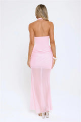 Luxe Legacy Halter Maxi Dress Pink