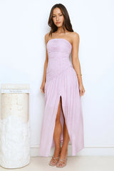 Sunbeam Veil Strapless Maxi Dress Lilac