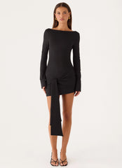 Holiday Scene Mini Dress - Black