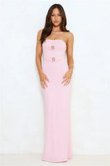 Seashore Dreaming Strapless Maxi Dress Pink